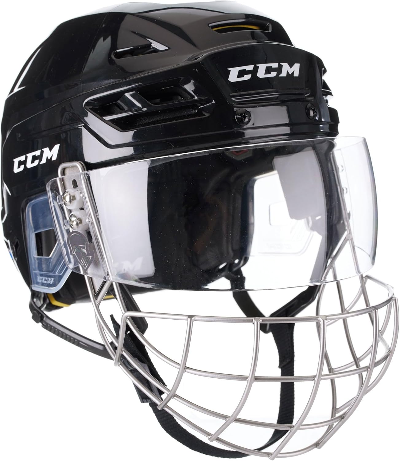 Grille faciale inférieure Wargate montée sur casque CCM adulte – protection complète bas du visage