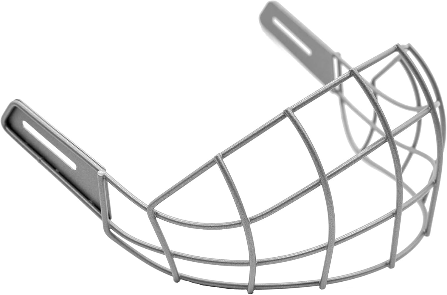 Grille faciale inférieure Wargate Hockey – vue de face, acier inoxydable argent