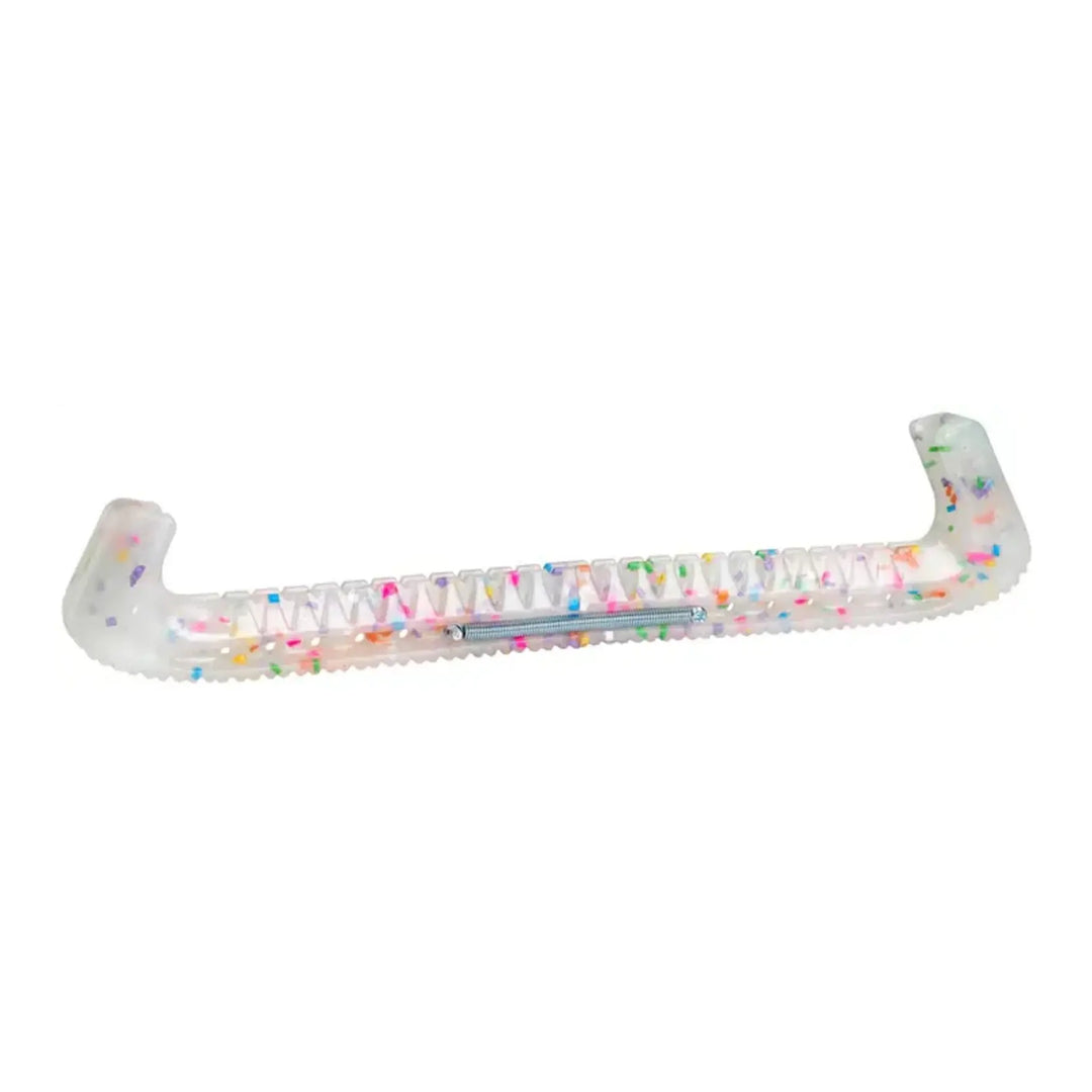 Protège-lame pour patins de patinage artistique transparent avec confettis multi couleurs