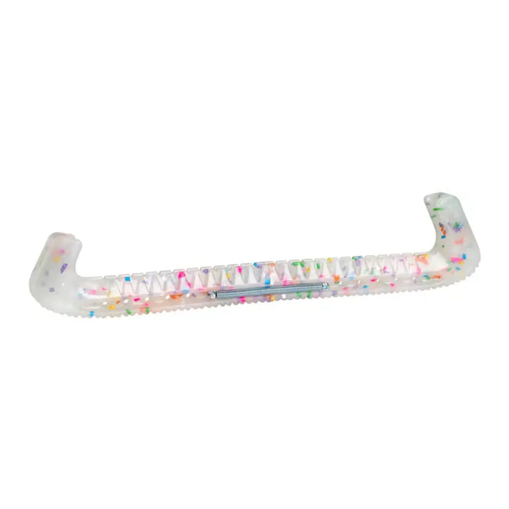Protège-lame pour patins de patinage artistique transparent avec confettis multi couleurs