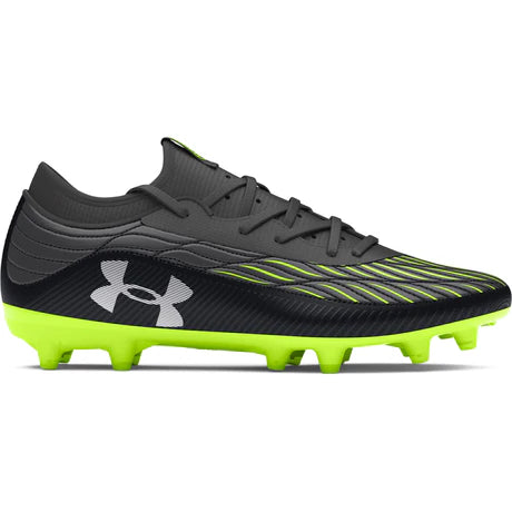 Under Armour Magnetico Select 4 Jr — crampons soccer junior axés contrôle balle, tige textile, vue latérale