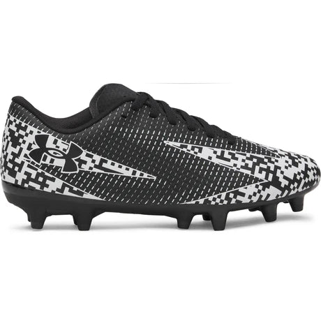 Under Armour Shadow Select 3 Jr. Black / White / White— crampons de football junior terrain naturel, vue latérale