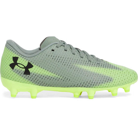 Under Armour Shadow Select 3 Jr. Silica Green / High Vis Yellow / Black — crampons de football junior terrain naturel