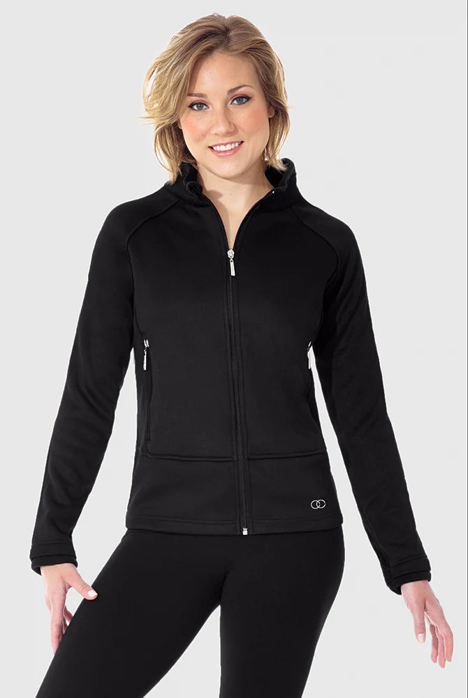 Veste Mondor unisexe en polar microfibre noire pour patinage, tailles enfant à adulte